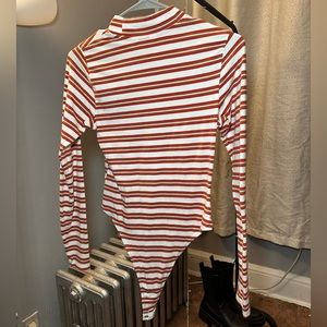 Striped long sleeve bodysuit